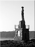 SH5371 : Lord Nelson's Statue on banks on Menai Straits by Nigel Williams