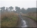 NT6143 : Farm road, Huntlywood. by Richard Webb