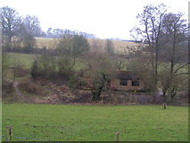 TQ5740 : Derelict farm building & fields by N Chadwick