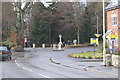 Traffic island and Cenotaph, Minsterley