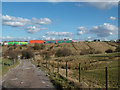 Looking across at an industrial estate