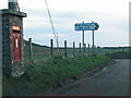 NR6709 : Post box at road junction to Mull of Kintyre. by Johnny Durnan