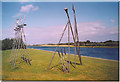 SK6138 : Rowing Sculpture, Holme Pierrepoint. by Colin Smith
