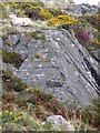 Rocky outcrop alongside the footpath