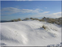 NJ9509 : Snow covered dunes at Donmouth by Richard Slessor