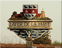 TL9620 : Layer de la Haye village sign, Essex by Robert Edwards