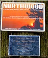 TQ8293 : Northwood Dedication Plaque by Glyn Baker