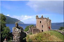 NH5328 : Urquhart Castle with rainbow by William Brim