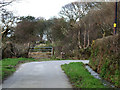 Sharp bend on country lane