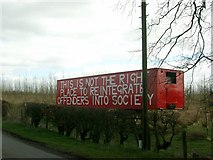NS6239 : Protest at the Old Memorial School, Drumclog by Gordon Brown