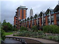 Oxo Tower from Bernie Spain Gardens