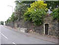 Buttressed retaining wall, Wakefield Road, Lightcliffe, Hipperholme