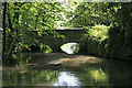 SU0826 : Bridge over River Ebble south of church at Bishopstone by Peter Facey