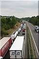 TM0955 : Traffic Laden A14 - Eastbound by Mike Snoswell