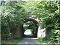 High railway bridge over minor road, N Lanarkshire