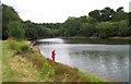 ST2035 : Anglers at Hawkridge Reservoir by Barbara Cook