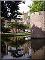 ST5545 : The moat at the Bishop's Palace, Wells by Jim Champion