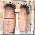 Carved church doors, Glengall Road