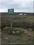 SK0588 : Shooting cabin and sign, Middle Moor by Katy Walters