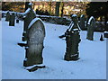 Kirkwhelpington churchyard in snow