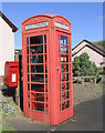 Post box and telephone box at Ashkirk