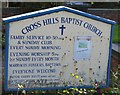 Cross Hills Baptist Church Noticeboard