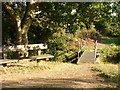 Bridge and seat on Oughtonhead Common