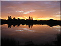 NZ3262 : Sunrise over the Lakeside fishery, 6:32am by P Glenwright