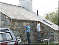 Stonemasons working on Ty-newydd