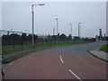 Spawd Bone Lane, Knottingley, with Knottingley High School grounds on the left