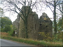 NJ9329 : Esslemont Castle ruin by Ken Fitlike