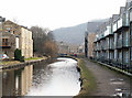 Housing developments along the Rochdale Canal, Mytholmroyd