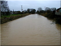 TA1828 : Burstwick Drain Flood - January 2003. by Andy Beecroft