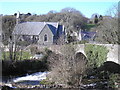 Bridge over Afon Dwyfor and church at Llanystumdwy