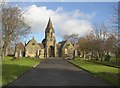 The twin chapels in Brighouse Cemetery, Lightcliffe Road, Brighouse