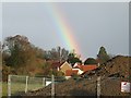 Rainbow over new houses