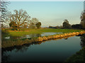 View from towpath of Shropshire Union Canal Montgomeryshire Branch of flooded field