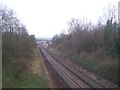 London to Portsmouth railway from Tanners La. bridge, Haslemere