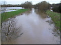 River Penk in flood north of bridge at Radford Bank