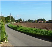 TL7596 : Church Lane, looking toward the village of Northwold by Snidge