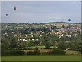 Hot air balloons over Painswick, from Longridge