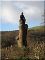 Chainsaw-carved tree at Trefri. (Mother and child)