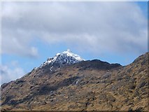NM9093 : Look towards Meall na Sroine, the "peak of the Nose", with the snowy peak of Bidein a Chabair in the background by Peter Van den Bossche