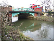 TQ4384 : River Roding: A124 London Road bridge in Barking by Nigel Cox