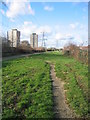 View north west along the Greenway, near Abbey Mills, West Ham