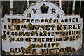 Plaque on the Jubilee Tree Railings