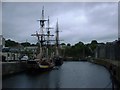 Tall Ships and Charlestown Harbour in the Rain