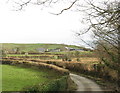 View towards Fferm Glanrafon from Pont Faen