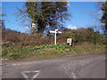 Road junction near West Dean