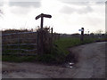 Footpath junction near Snaggs Farm